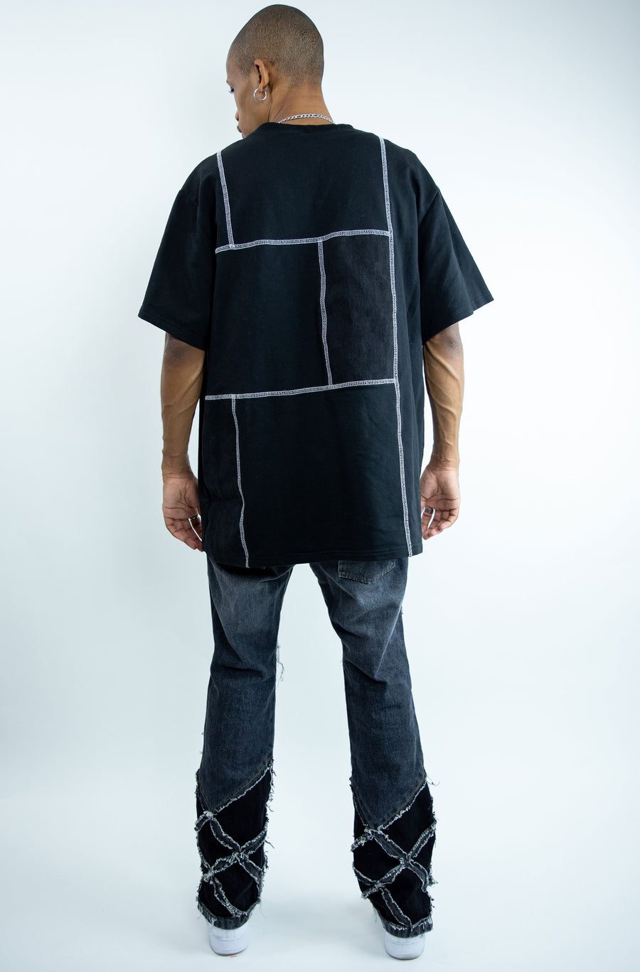 TSHIRT LINES OVERSIZE NOIR