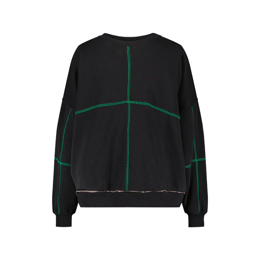 SWEATSHIRT ET SAC - LINES BAG NOIR & VERT