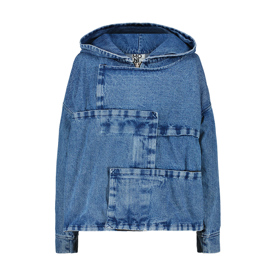 UTILITY ZIPPED HOODIE - BLUE DENIM W/O MONISM COLLECTION